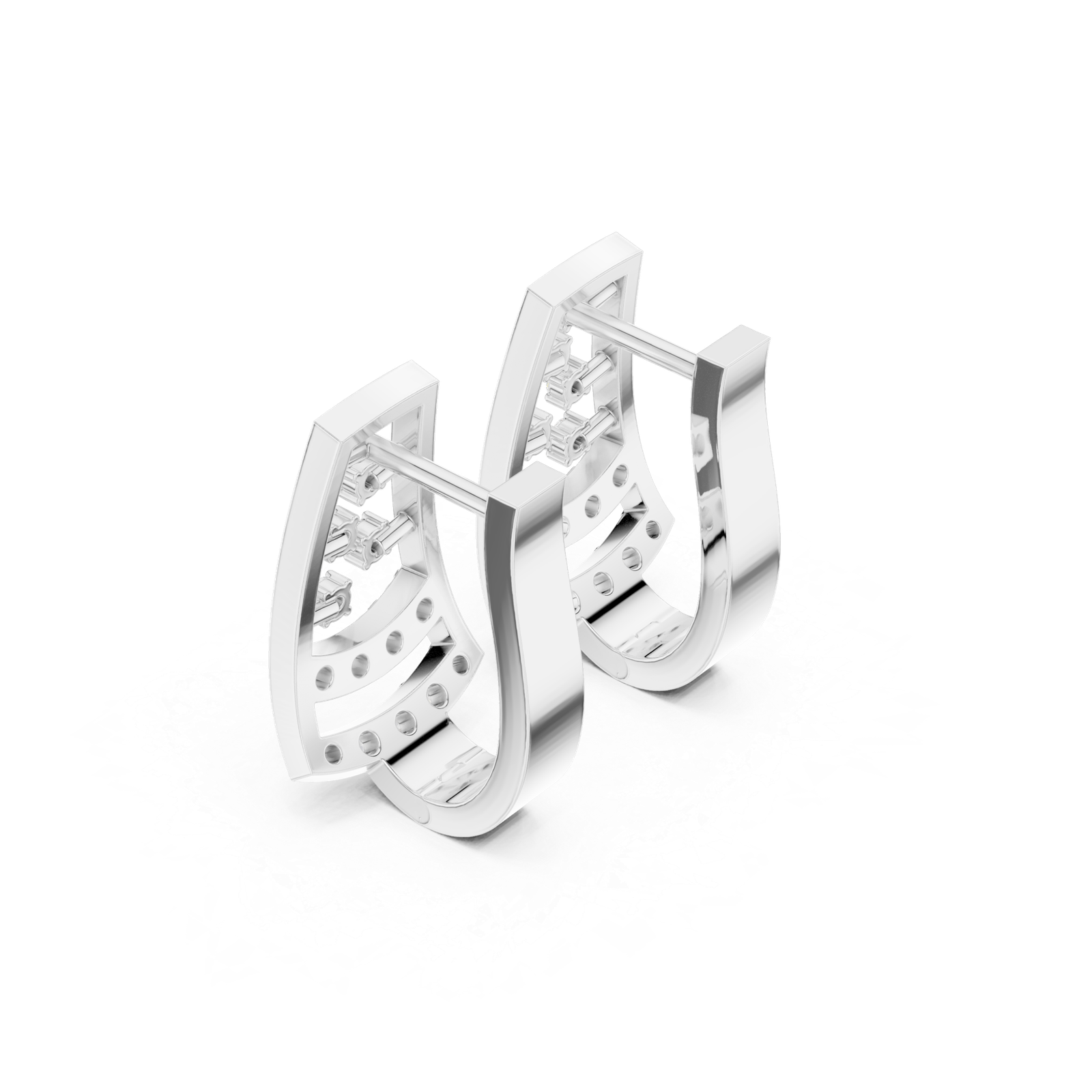 910019E@W-viwe2-scaled-1.png Geometric Diamond Hoop Earrings – Modern Luxury Collection - Image 1