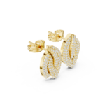 Pavé Diamond Leaf Stud Earrings – Luxury Designer Collection - Image 3