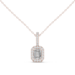 Minimalist East-West Emerald Cut Diamond Solitaire Necklace