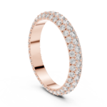 Triple Row Diamond Pavé Eternity Ring