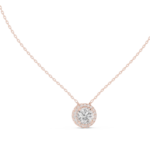Classic Round Halo Diamond Pendant Necklace
